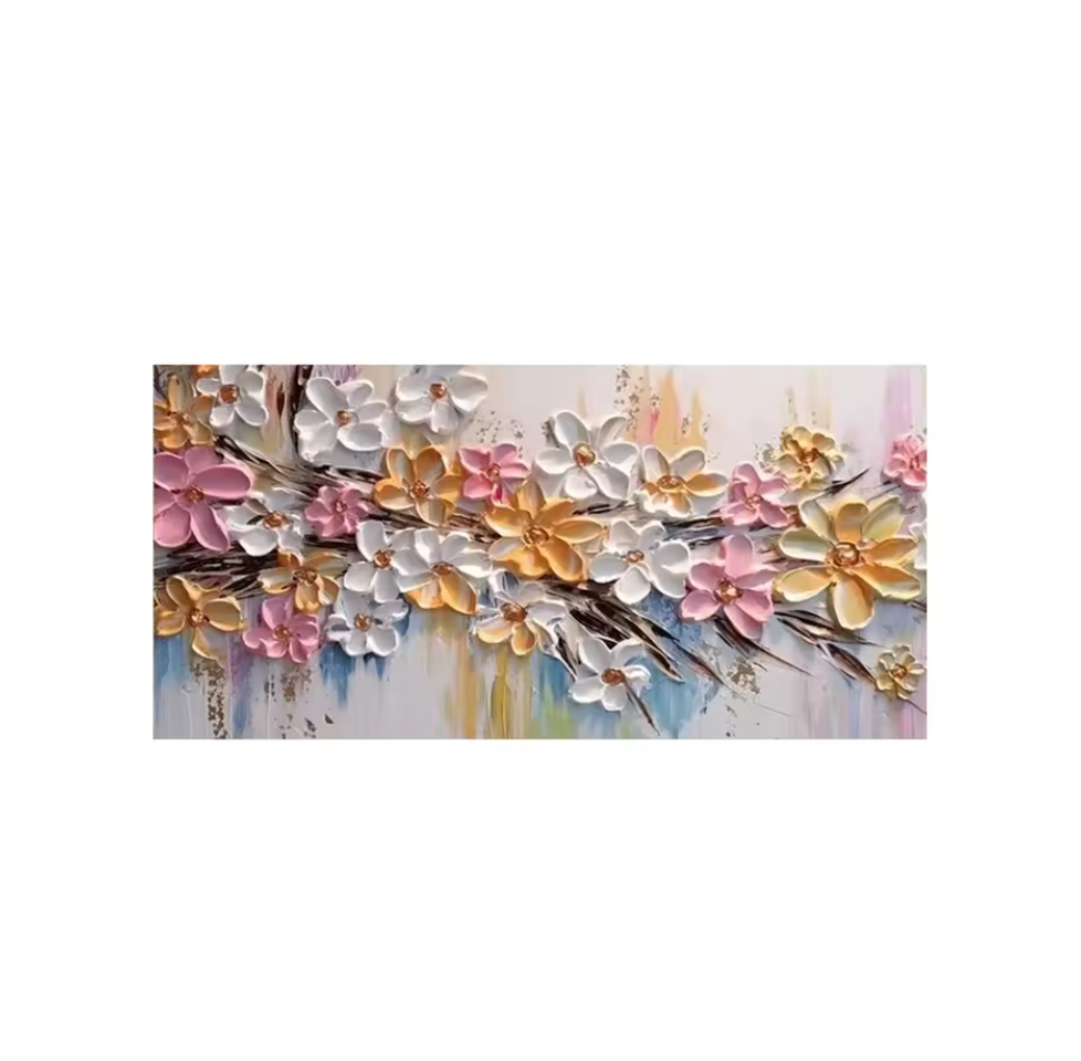 Floraison | Hand-Painted Floral Texture Oil Painting