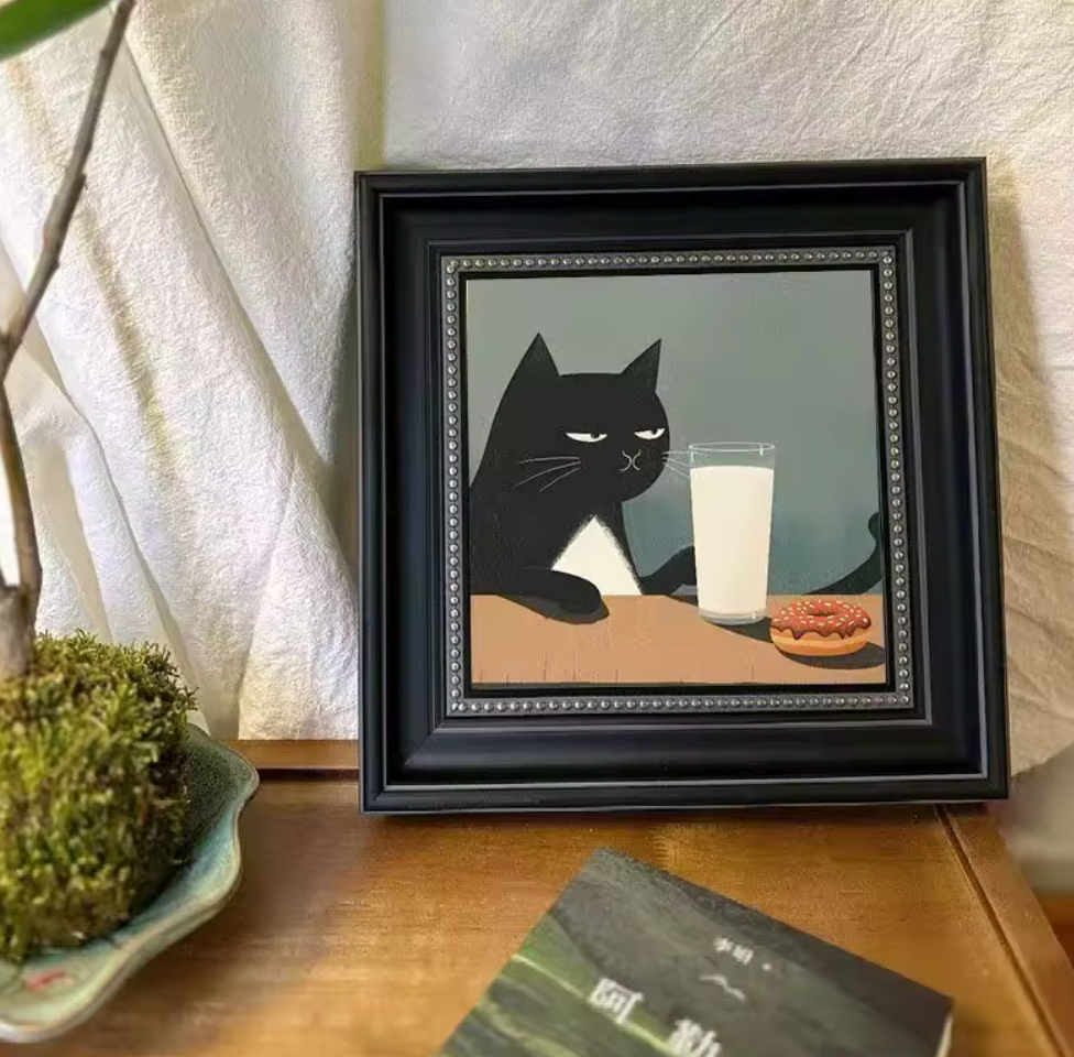 Vino & Whiskers | Funny Cat Wine Canvas Wall Art