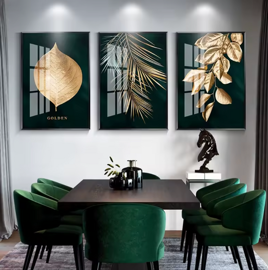 Éclat | Gold Leaf Diamond Crystal Porcelain Wall Art