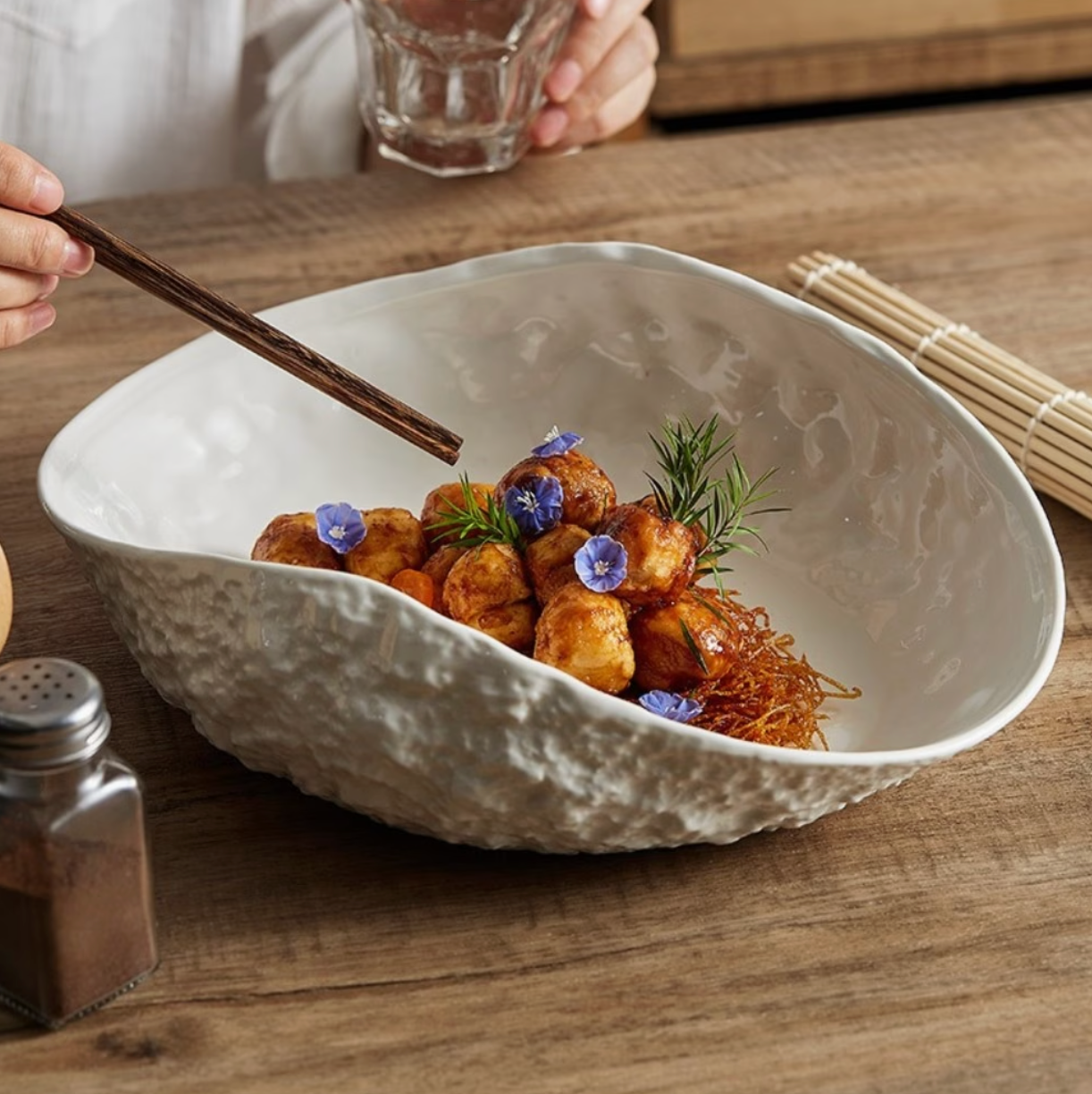 Marée | Luxury Shell Texture Oval Serving Platter
