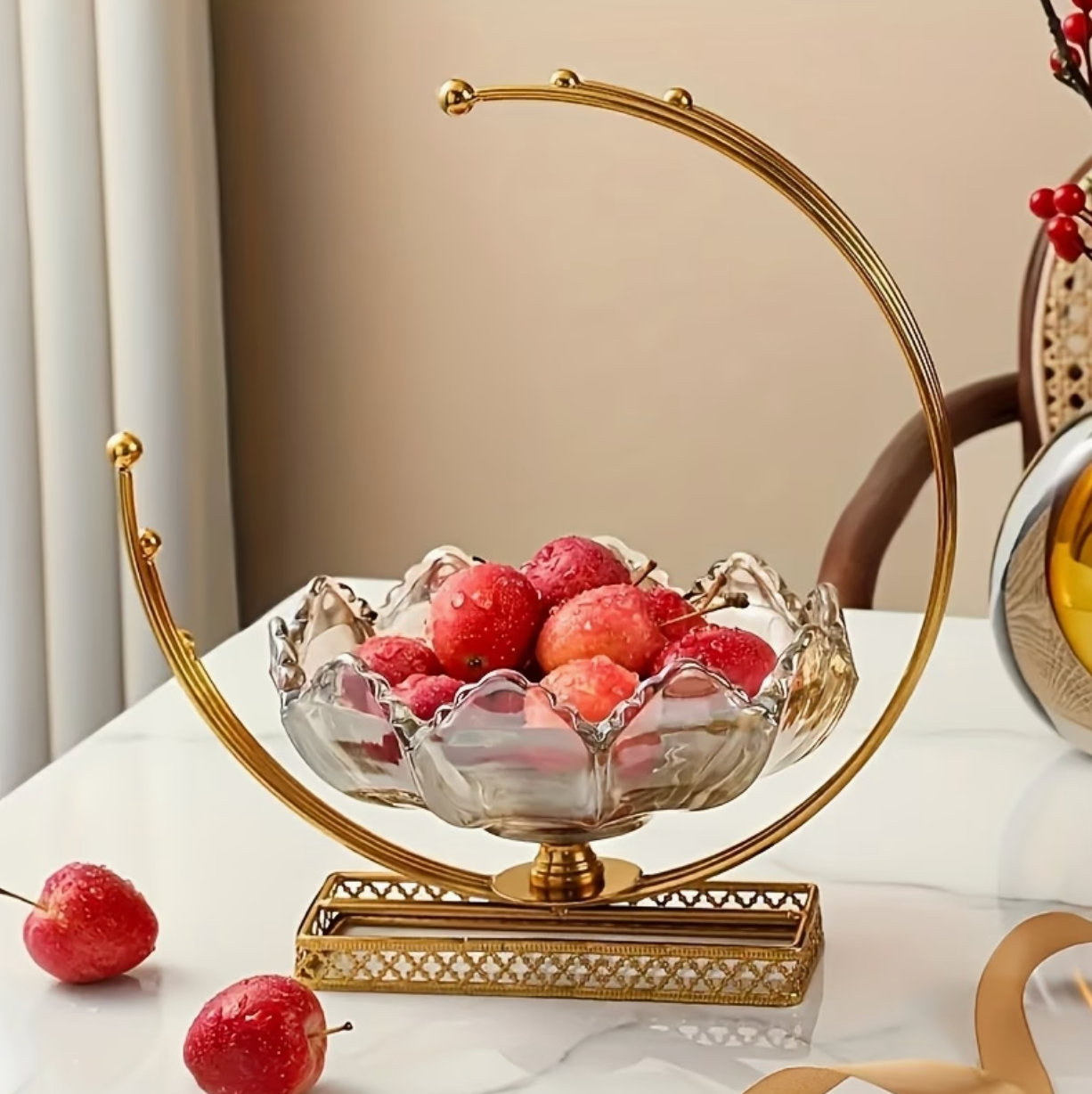 Luna Coupe | Modern Glass Moon Fruit Bowl