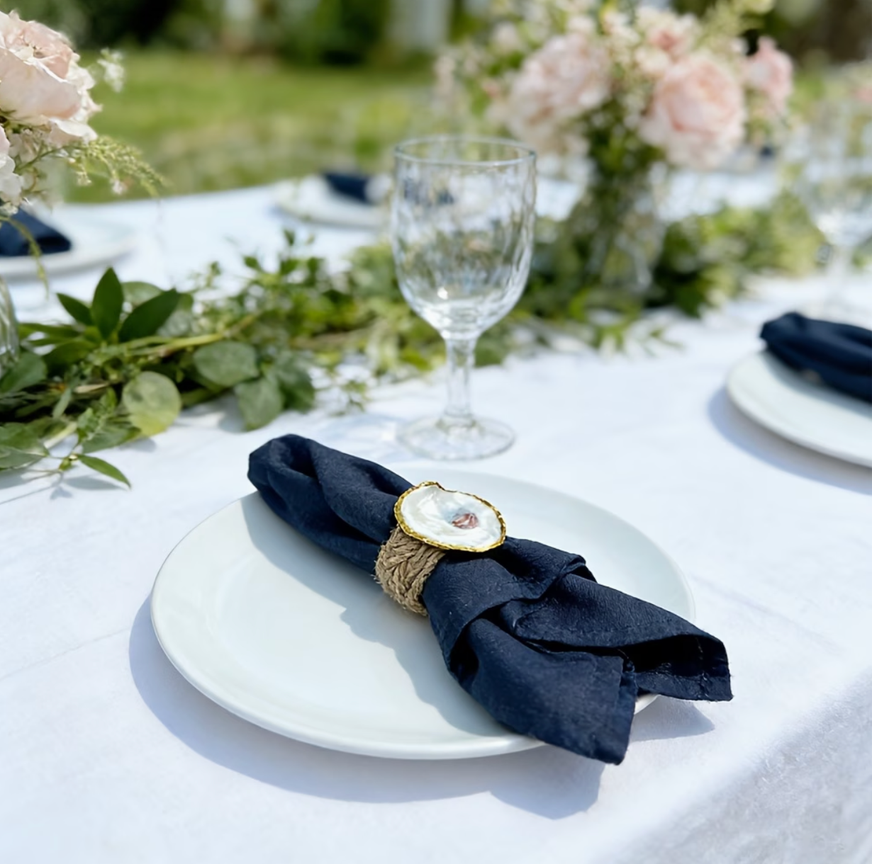 Côte d'Or | Golden Oyster Shell Napkin Rings Set of 6