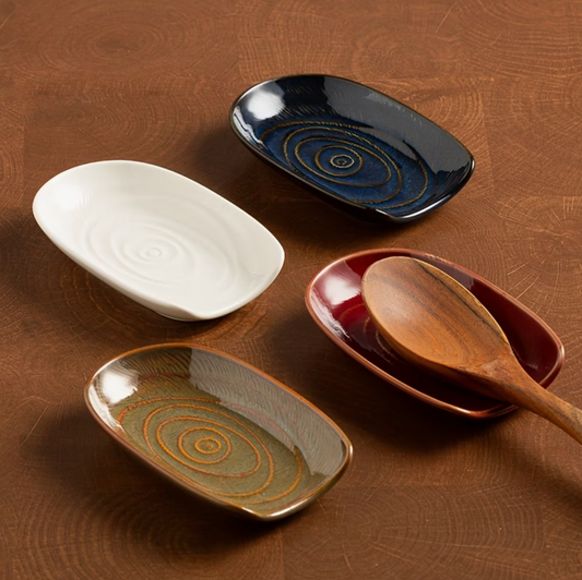 Stone & Salt | Ceramic Spoon Rest & Long-Handle Utensil Tray