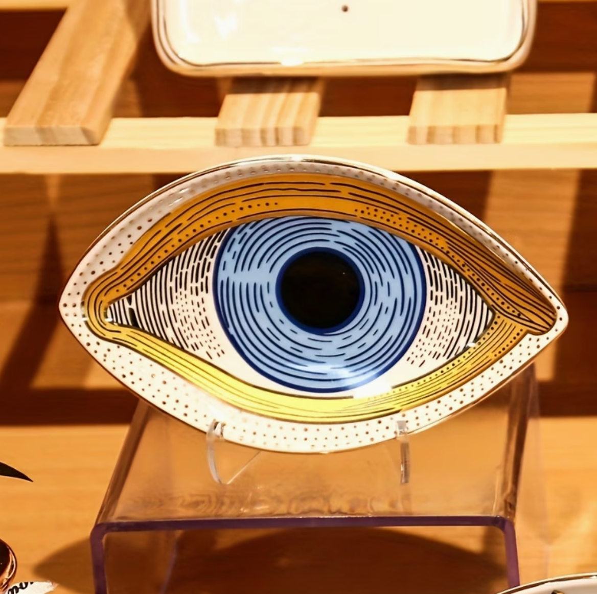 Golden Gaze | Evil Eye Ceramic Jewelry Organizer Tray