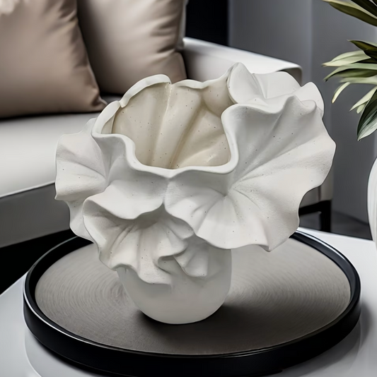 Heritage Bloom | Handcrafted Ceramic Oval Decorative Vase