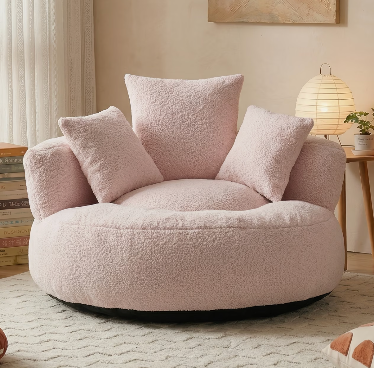 Cloud & Co. | Round Bean Bag Chair with Pillow