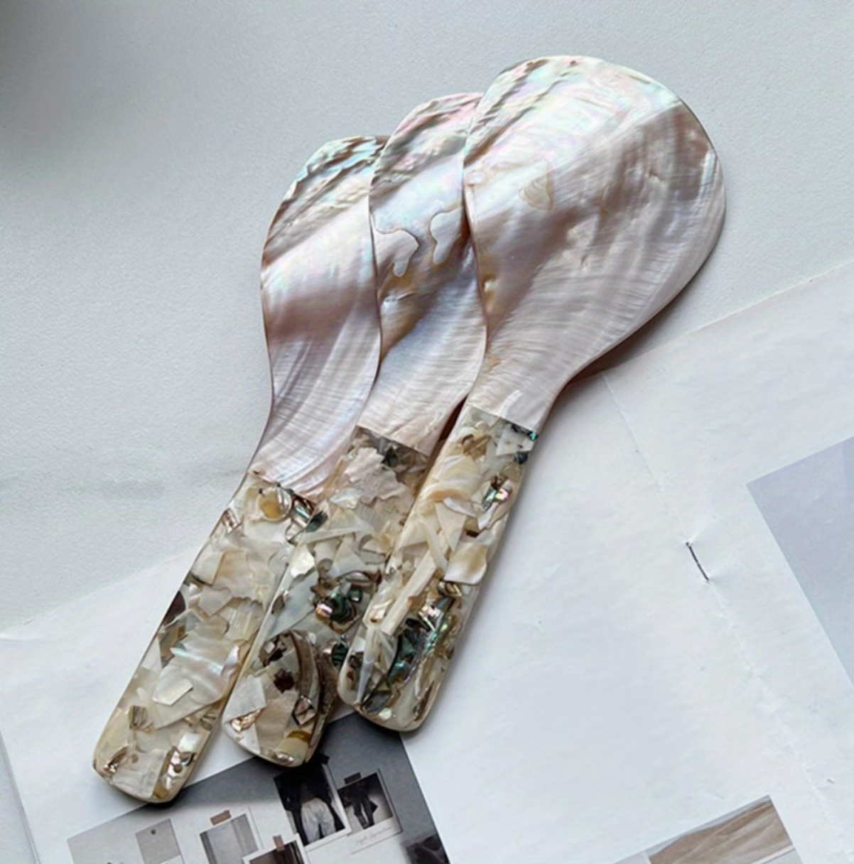Côte | Natural Conch Shell Powder Luxury Spoon & Fork Tableware Set