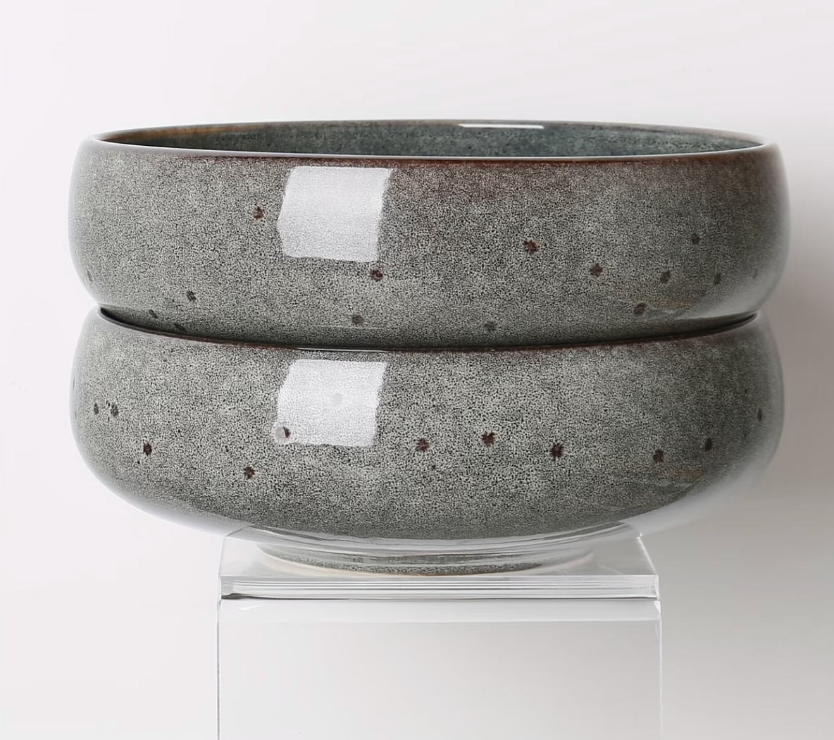 Ashen & Co. | 12pc Gray Reactive Glaze Ceramic Dinnerware Set