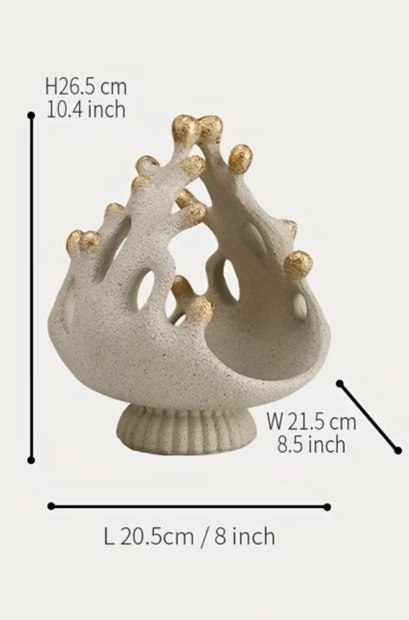 Auric & Co. | Luxury Resin Wave Bowl with Gold Accents Decorative Tray