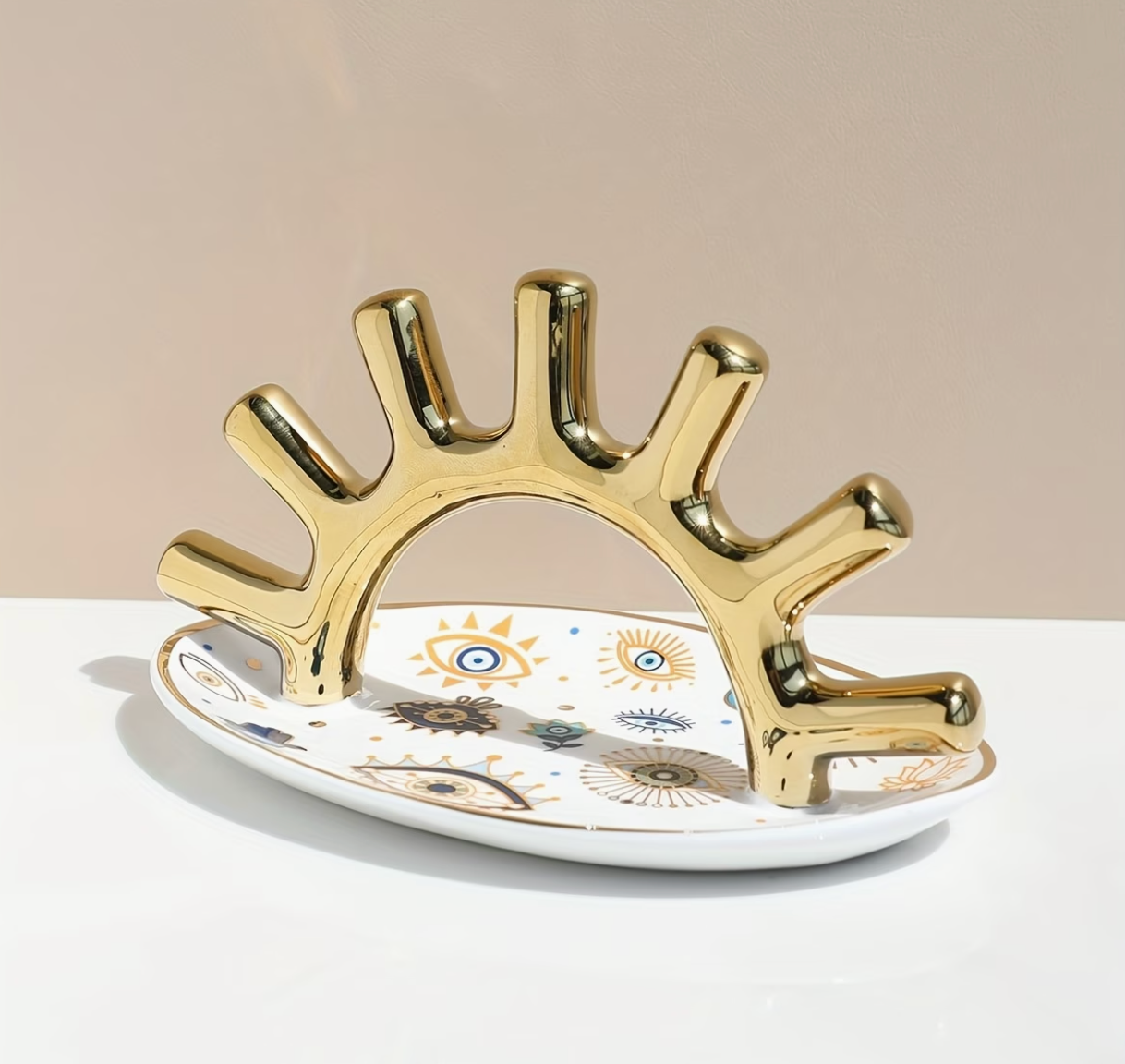 Nazar & Co. | Ceramic Evil Eye Jewelry Dish Ring Holder Trinket Tray