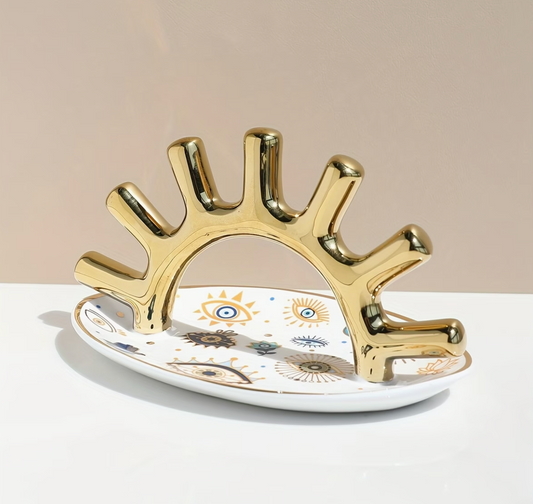Nazar & Co. | Ceramic Evil Eye Jewelry Dish Ring Holder Trinket Tray