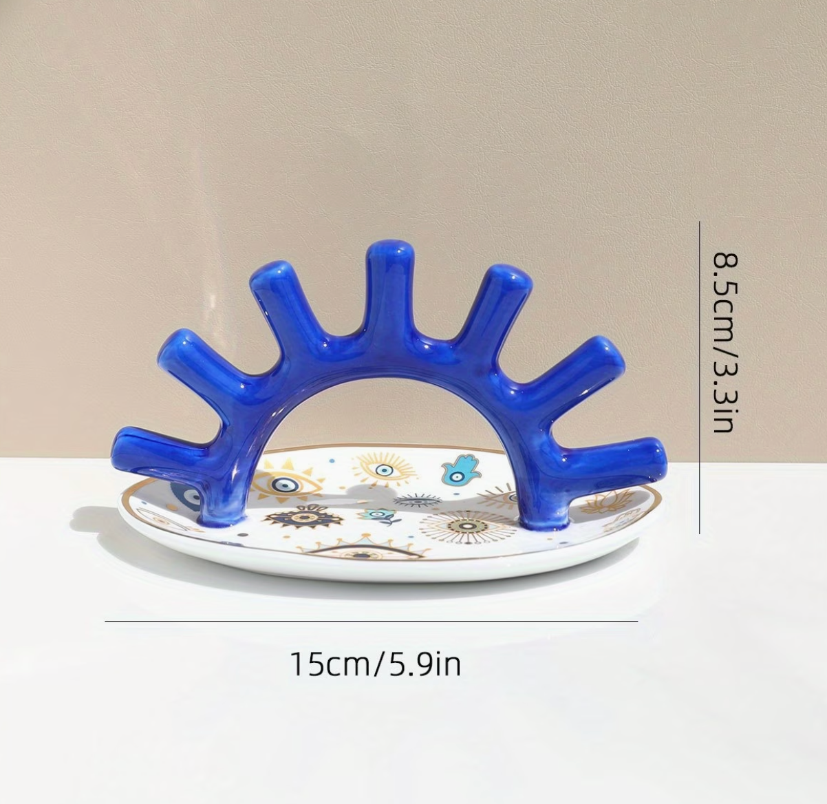 Nazar & Co. | Ceramic Evil Eye Jewelry Dish Ring Holder Trinket Tray