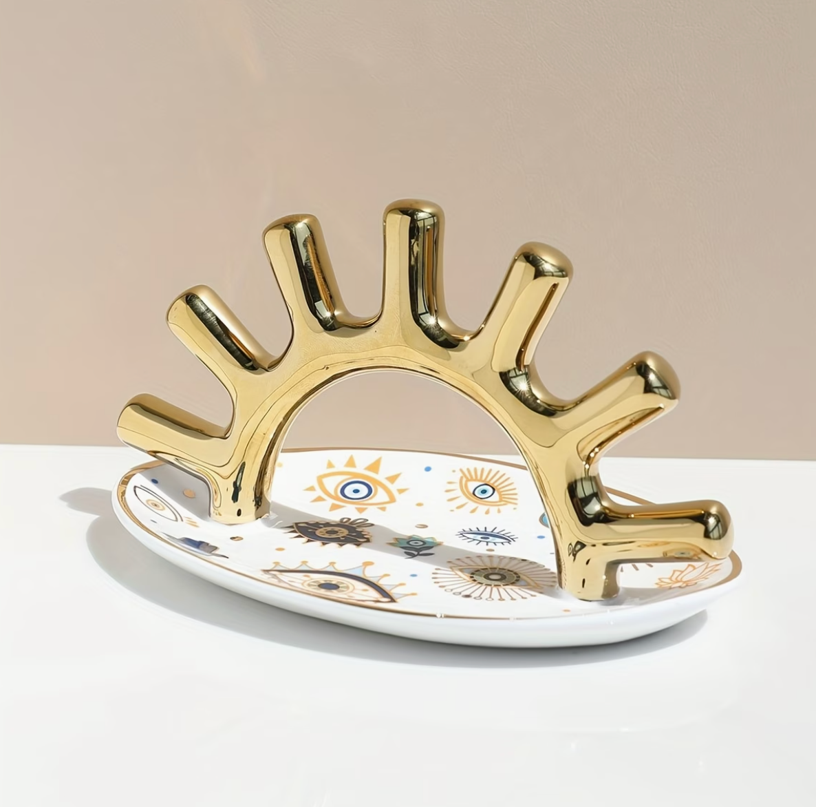 Nazar & Co. | Ceramic Evil Eye Jewelry Dish Ring Holder Trinket Tray