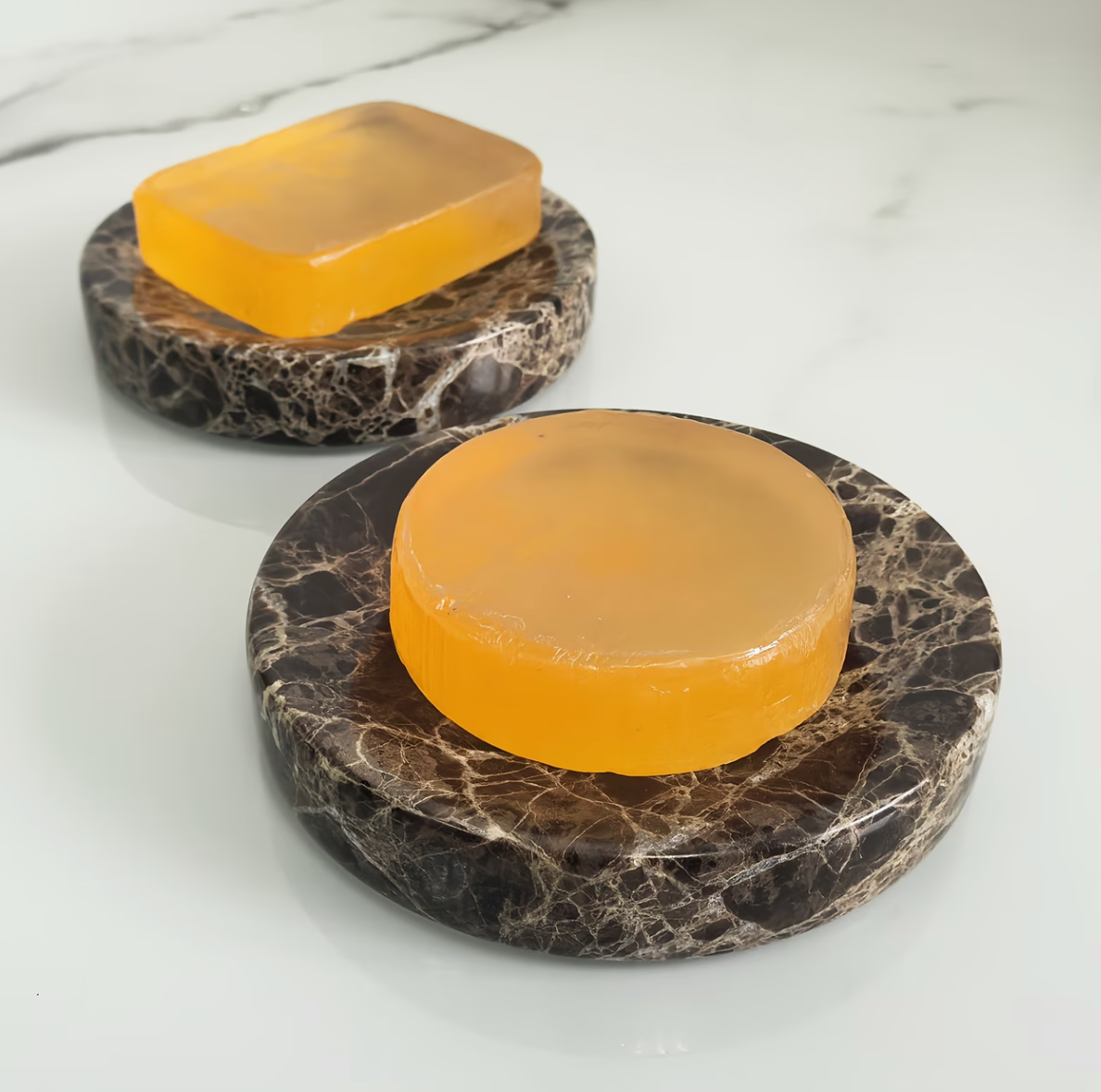 Carrara & Co. | Natural Marble Round Polished Stone Decorative Tray