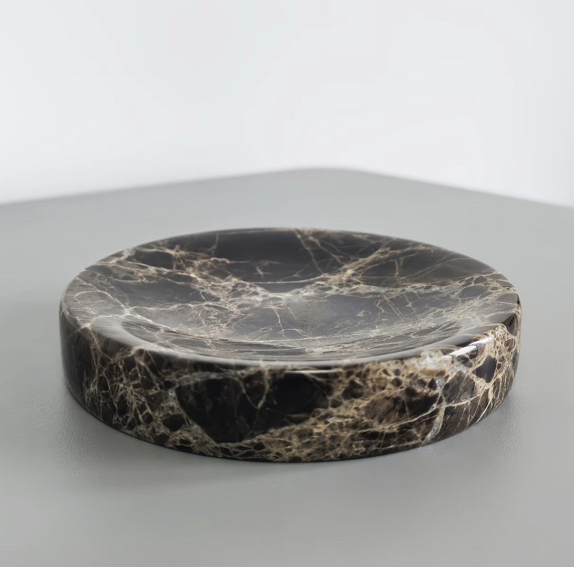 Carrara & Co. | Natural Marble Round Polished Stone Decorative Tray