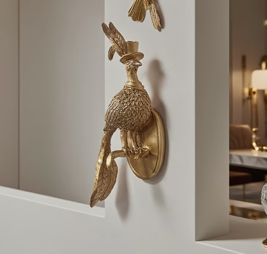 Aurveil | 3D Gold Bird Wall Hanging Sculpture
